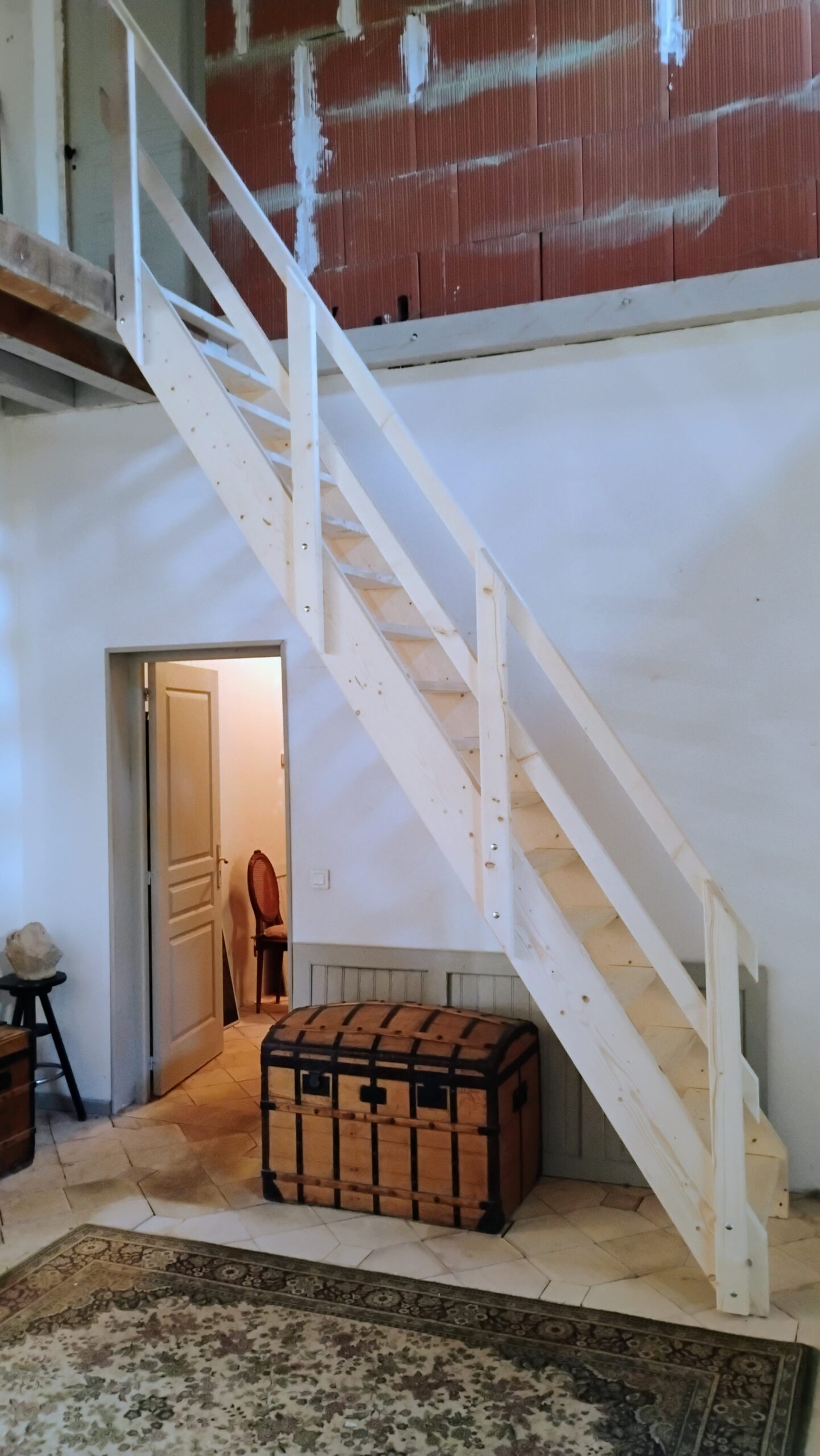 Escalier bois clair rampe bois moderne Toulouse