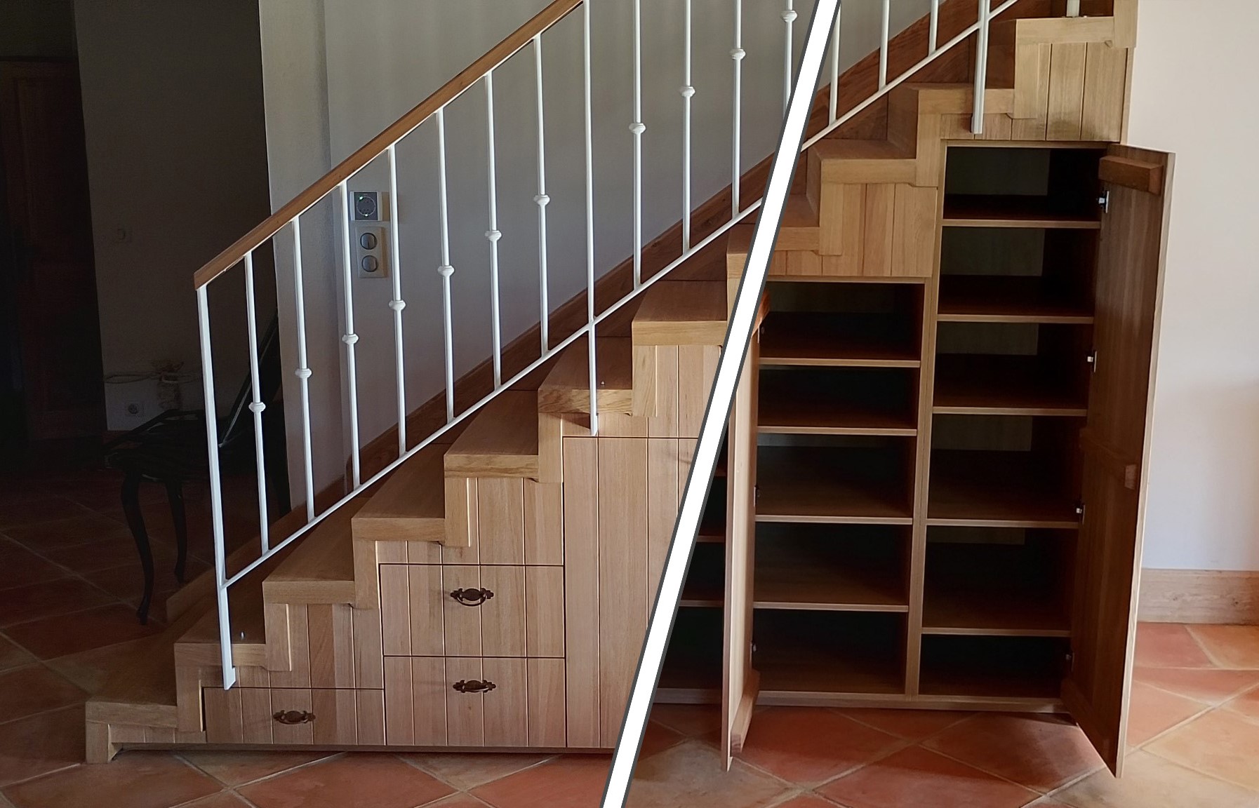 Escalier et Garde-corps avec meuble de Rangement sur mesure Toulouse